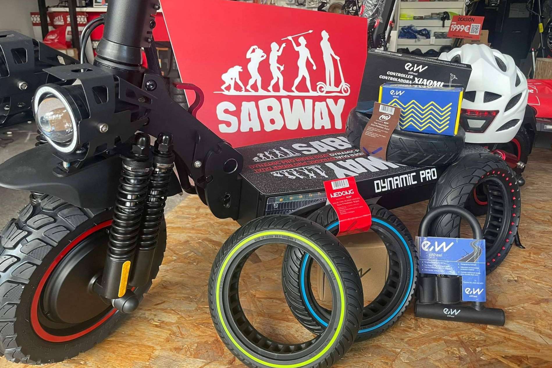 SABWAY y Ewheel Colaboran para ofrecer los mejores recambios y accesorios para patinetes eléctricos.