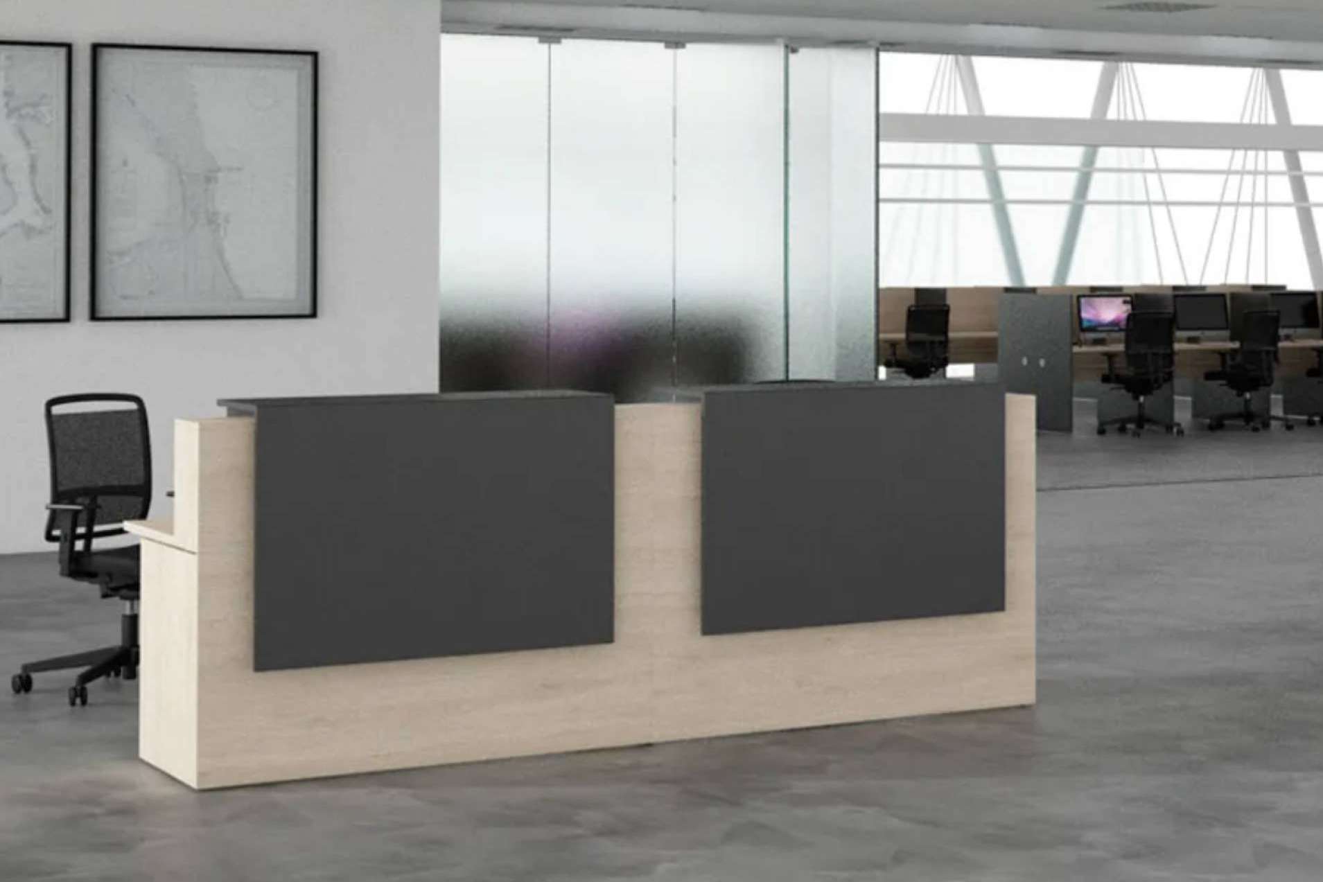 OfficeDeco ofrece mobiliario moderno para áreas de recepción en oficinas