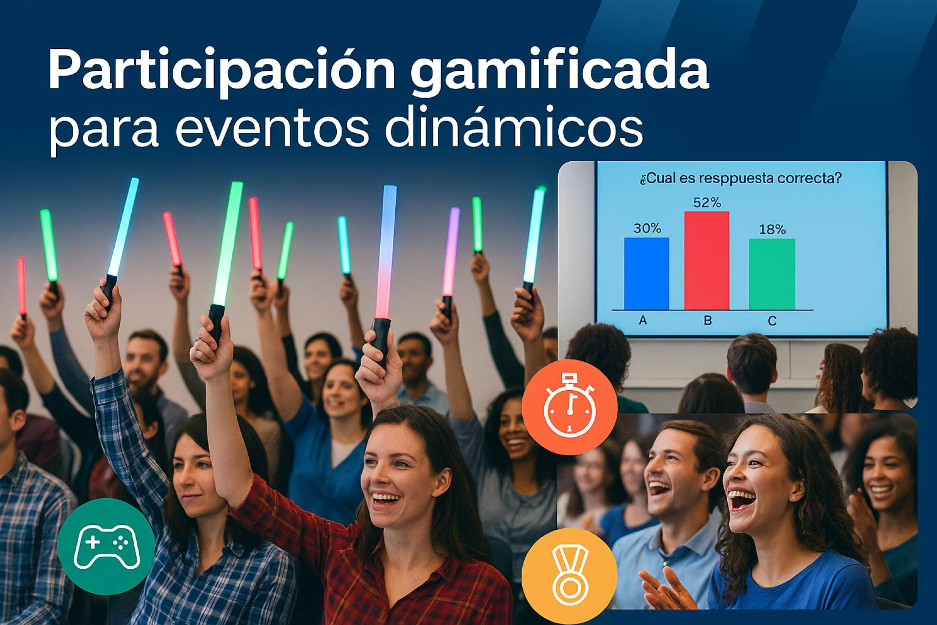 Palos de votación LED de Custom Vote destacan en congresos médicos por su dinamismo e impacto visual